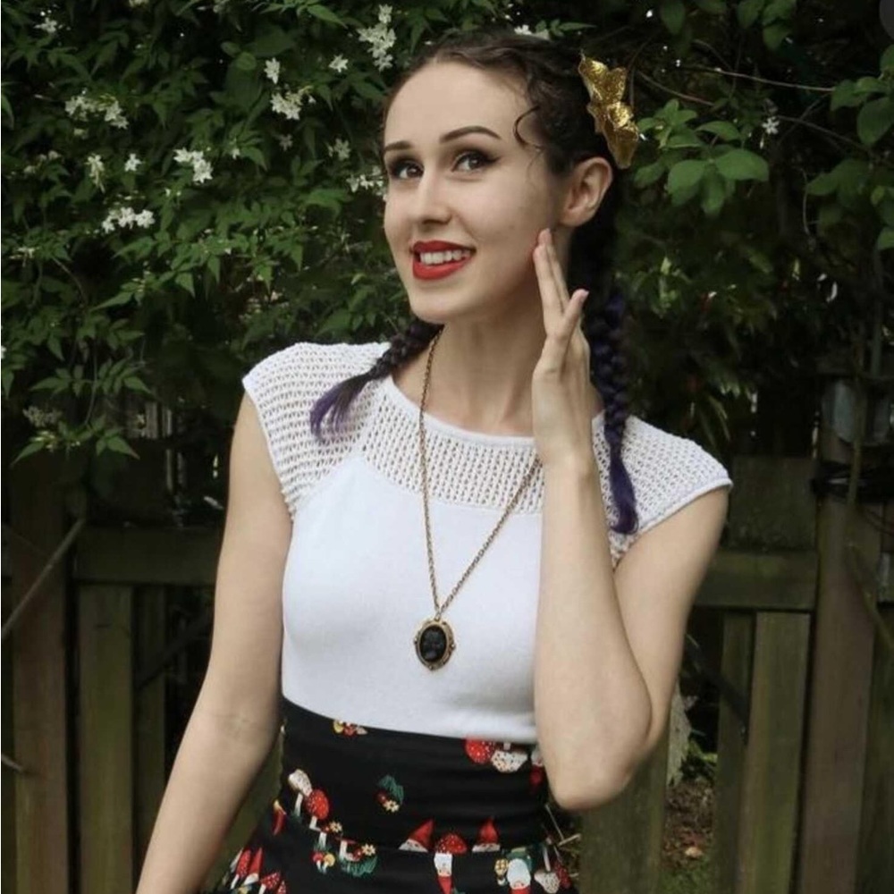 Collectif White and Black Crop Top